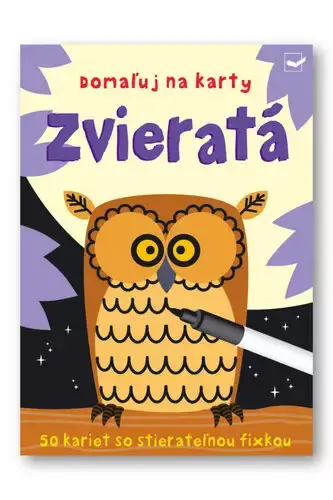 Zvieratá : domaľuj na karty : 50 kariet so stierateľnou fixkou Výhodná Nabídka